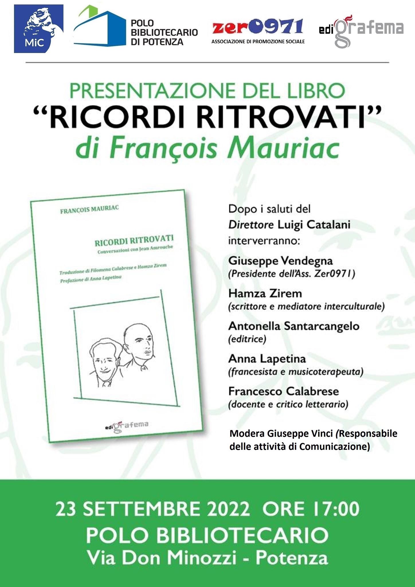 Presentazione del libro di François Mauriac: RICORDI RITROVATI. Conversazioni con Jean Amrouche.